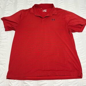 Under Armour Men's Red and Black Polo Shirt